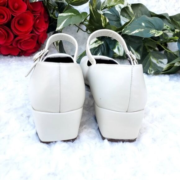 Vintage Cream Mary Jane Shoe Tabbie Style Ballet Coquette Designer - Picture 8 of 10